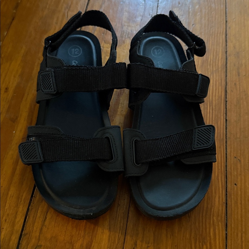 Cat & Jack Black Sandals with Adjustable Straps
